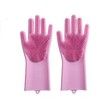 Magic Dish Washing Gloves with Scrubber, Silicone Reusable Cleaning Gloves, Heat-proof Household Scrubber Gloves