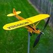 Piper J3 Cub Airplane WeathervaneOutdoor Airplane Weathervanes Windmill Decoration for Yard/Garden/Patio Lawn Gifts for Flight Lovers (20*18cm)