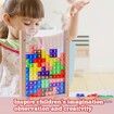 Russian Blocks Puzzle Brain Teasers Toy, Intelligent Colorful 3D Plastic Blocks Game ?Educational Montessori Toys Gift for Kids Age 4-8 Years Old