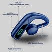 V18 Bone Conduction Headphones Bluetooth5.0 Earbuds With Earhooks With LED Digital Display Business Wireless Earphone For Phones Color Blue