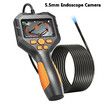 Borescope Inspection Camera with 6 LED Lights 5mm Handheld Waterproof Sewer Endoscope Snake Camera 5M Semi-Rigid Cord