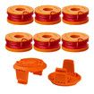 WA0010 Edger Spools Replacement for Worx WG180 WG163 Weed Wacker Eater String (6 Spool, 2 Cap)