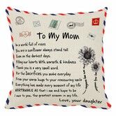 Daughter's Gift To My Mom Pillow Covers Envelope Decorative Square Throw Pillow Case For Mother's Day Birthday Valentines Gifts (For Mom)