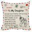 Mother's Gift To His Daughter Pillow Covers For Daughter, Envelope Decorative Square Throw Pillow Case For Holiday Birthday Gifts (For Daughter)