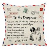 Father's Gift To His Daughter Pillow Covers For Daughter, Envelope Decorative Square Throw Pillow Case For Holiday Birthday Gifts (For Daughter)