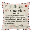 Pillow Covers To My Wife,  Envelope Decorative Square Throw Pillow Case For Wife Mother's Day Birthday Valentines Gifts (To My Wife)