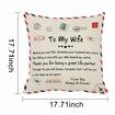 Pillow Covers To My Wife,  Envelope Decorative Square Throw Pillow Case For Wife Mother's Day Birthday Valentines Gifts (To My Wife)