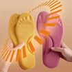 Self-heated Insoles Feet Massage Thermal Thicken Insole Memory Foam Shoe Pads Winter Warm Men Women Sports Shoes Pad Accessories Color Yellow Size 45-46