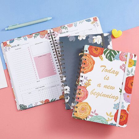 Weekly Diary Planner Flexible Cover Elastic Closure To Do List Notebook Memo Writing Book School Supplies Stationery