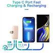 Mini Power Bank iPhone Portable Charger 5000mAh Fast Charging Ultra-Compact for iPhone 14/14Pro/14 Plus/13/13 Pro-Pink