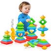 Preschool Learning Activities, 30 Pieces Stacking Building Blocks, Sensory STEM Educational Toys, Gifts for 3+ Year Olds