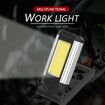 Multifunctional USB Rechargeable COB Work Light With Magnet Super Bright Led Flashlight Auto Repair Light Portable Camping Lamp Color Silver