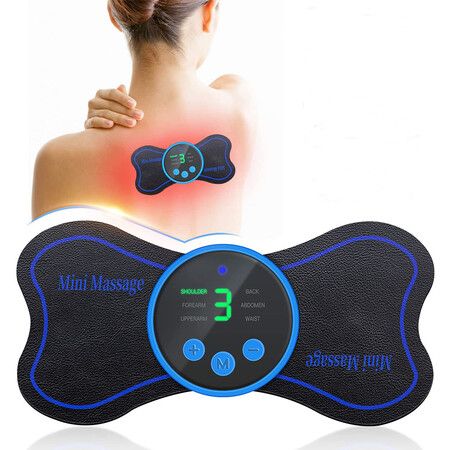 Mini Portable Massager Patch for Arms Neck Shoulders Back Waist Abdomen Pain Relief 10 Intensities Gifts for Men Women(1 Pack)