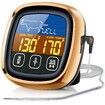 Digital Meat Thermometer for Cooking Touchscreen LCD Large Display Kitchen Timer for BBQ Oven-Rose Gold