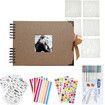 80 Pages Scrapbook Photo Album,DIY Craft Paper Photo Book,DIY Handmade Album Scrapbook Set,Records Anniversary,Graduation,Travelling,Color Coffee