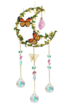 Crystal Suncatcher for Windows - Moon Shaped with Enchanting Butterfly Design - Hanging Crystal Wind Chimes, Rainbow Maker Gifts, Window Decor