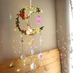 Crystal Suncatcher for Windows - Moon Shaped with Enchanting Butterfly Design - Hanging Crystal Wind Chimes, Rainbow Maker Gifts, Window Decor