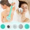 Electric Body Bath Brush, Rechargeable Back Brush Long Handle for Shower with 5 Spin Shower Facial Brush Head h for Women Men