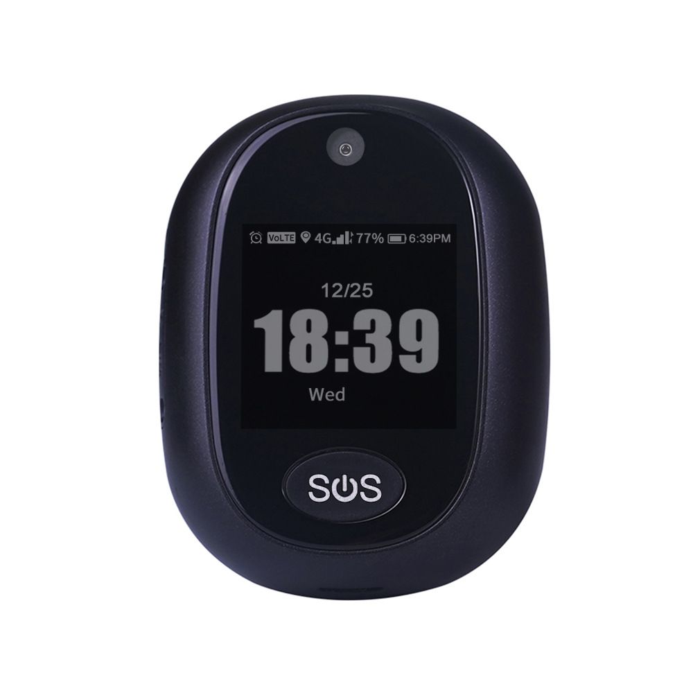 4G LTE GPS Tracker Pendant SOS Audio Call Waterproof Smart Personal Tracker for Elderly Kids Black