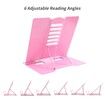 Metal Book Stand Book Holder Book Stand for Reading Adjustable Book Holder for Reading (Full Pink)