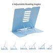 Metal Book Stand Book Holder Book Stand for Reading Adjustable Book Holder for Reading (Full Blue)