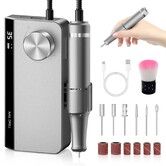 Professional Electric Nail Drill Machine,Portable Nail Drill for Acrylic Gel Nails,Rechargeable 35000 RPM Drill Machine for Home Salon