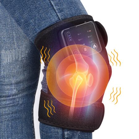 1p Heated Knee Brace Wrap with Massage,Vibration Knee Massager with Heating Pad for Knee  Leg Massager