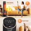 2000W Electric Heater Space Tower Room Indoor Energy Efficient Portable Fireplace Instant Oscillating Warmer Cooling Fan Remote Maxkon