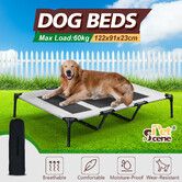 Dog Trampoline Bed Pet Sofa Cot Elevated Raised Extra Large Outdoor Camping Indoor Washable Portable Durable Grey XL