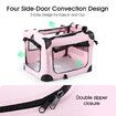 Dog Crate Kennel Soft Cat Travel Carrier Puppy Carry Bag Pet Cage Extra Large Foldable Portable 3XL Pink