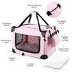 Soft Dog Crate Kennel Pet Cage Cat Travel Carrier Puppy Carry Bag Foldable Portable Medium Size Pink