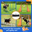 Dog Agility Training Equipment 5 Set Pet Obstacle Course Sports Exercise Kit Ladder Weave Poles Jump Bar Hurdle Ring Hoop Carry Bag