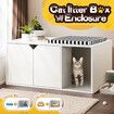 Cat Litter Box Enclosure Pet Furniture Hidden House Storage Bench Table Cabinet Kitty Washroom with Cushion