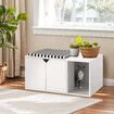 Cat Litter Box Enclosure Pet Furniture Hidden House Storage Bench Table Cabinet Kitty Washroom with Cushion