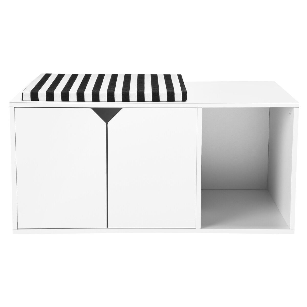 Cat Litter Box Enclosure Pet Furniture Hidden House Storage Bench Table