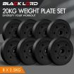 BLACK LORD 20kg Weight Plate Set Barbell Dumbbell Weight Lift Bench Squat Rack