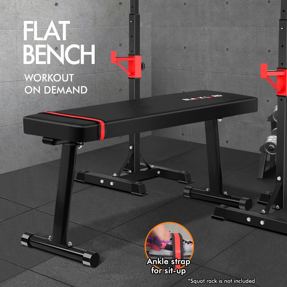 BLACK LORD Flat Weight Bench Press Squat Benches Multi-Station Fitness Gym