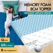 STARRY EUCALYPT Memory Foam Topper Airflow Zone Bed Mattress Cool Gel Bamboo 8cm Queen