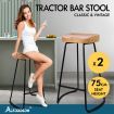 ALFORDSON 2x Bar Stools 75cm Tractor Kitchen Wooden Vintage Chair Natural