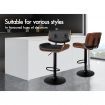 ALFORDSON 1x Bar Stool Kitchen Swivel Chair Wooden Leather Gas Lift Odette