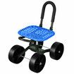 Garden Seat Stool with Wheels Pad Farm Cart Rolling Gardening Work Folding Height Adjustable 360 Degree Rotate Home Yard Weeding Helper Blue