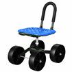 Garden Seat Stool with Wheels Pad Farm Cart Rolling Gardening Work Folding Height Adjustable 360 Degree Rotate Home Yard Weeding Helper Blue