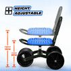 Garden Stool Seat on Wheels Gardening Farm Cart Rolling Pad Height Adjustable 360 Degree Rotate Folding Weeding Helper Home Yard Work Blue