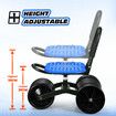 Garden Stool on Wheels Folding Rolling Seat Height Adjustable 360 Degree Rotate Gardening Tool Swivel Work Farm Cart Home Yard Helper Blue