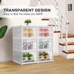 3 Tier Shoe Boxes Organiser Storage Shoebox Containers Clear Plastic Display Case Sneaker Bins Holder Stackable Folding