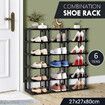 Shoe Storage Rack Shelf Organiser Stand 6 Tier Vertical Plastic Holder Tower Display Unit Sneaker Organizer Stackable