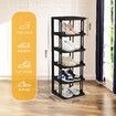 Shoe Storage Rack Shelf Organiser Stand 6 Tier Vertical Plastic Holder Tower Display Unit Sneaker Organizer Stackable