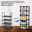 Shoe Storage Rack Shelf Organiser Stand 6 Tier Vertical Plastic Holder Tower Display Unit Sneaker Organizer Stackable