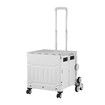 Foldable Shopping Cart Trolley Basket Stair Climbing Utility Crate Luggage Grocery Storage Rolling Stairs Personal Travel Market Camping Seat 75L