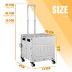 Shopping Trolley Cart Foldable Wheeled Utility Folding Crate Grocery Market Rolling Storage Basket Seat Travel Camping 4 Wheels 75L